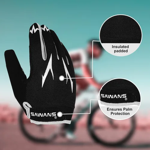 Vista 2 de Guantes de ciclismo para pantalla táctil, transpirables, para bicicleta de montaña, para carretera, antideslizantes, acolchados, para hombres