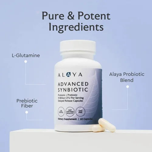 Vista 2 de Alaya Naturals Advanced Synbiotic - Probiótico + Prebiótico - Suplemento probiótico de liberación retardada de 14 mil millones de UFC