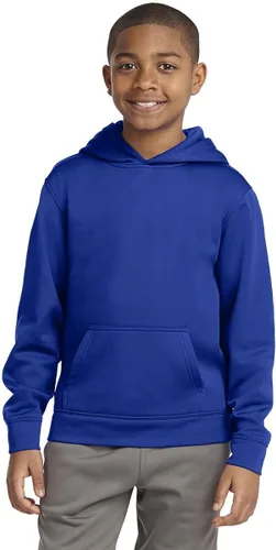 Vista 2 de Sport Tek Sudadera con capucha de vellón con mecha deportiva para niños