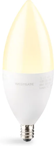 Vista 4 de Westgate Bombillas LED TC-E12-4.5W-RGBW-WiFi, base E12, cambio de color, vida útil de 25000 horas, compatible con Alexa y Google, regulable