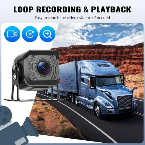Vista 3 de Kit de sistema de cámara de respaldo 1080P, monitor de marcha atrás de 7 pulgadas con función de grabación de visión nocturna DVR Monitor 2 cámaras