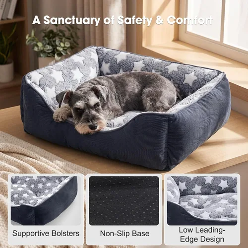 Vista 4 de GASUR Camas para Perros Tamaño Small Plus, Cama Lavable para Perros Pequeños, Sofá Cama Ortopédico para Mascotas, Cuna para Mascotas con Base