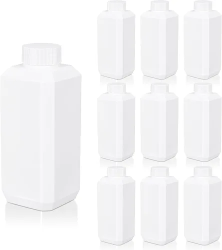 Vista 12 de Botellas de plástico recargables con tapas, botellas de viaje a prueba de fugas de HDPE, contenedores de viaje de grado alimenticio para líquidos