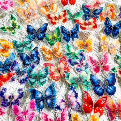 Vista 17 de 60 piezas de calcomanías holográficas de abejas de jardín para niñas estéticas – Calcomanías transparentes de abejas, florales, de panal