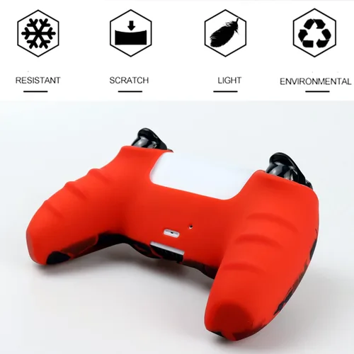 Vista 2 de Funda de silicona para controlador PS5, 1 funda antideslizante con 10 agarres de joystick para Playsation 5 Controller inalámbrico Gamepad