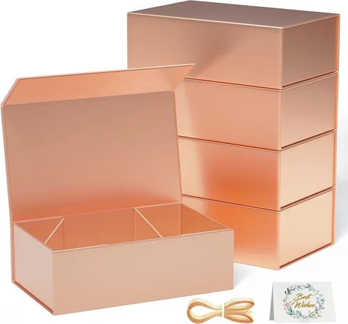Vista 39 de RYDDOY Caja de Regalo Negra, 9.5x6x3'' Cajas de Regalo para Regalos con Tapas Cierre Magnético Rectangular Plegable para Caja de Propuesta de Negro