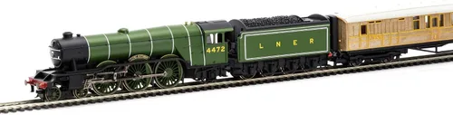 Vista 8 de Juego de Tren Eléctrico Hornby - R1255M The Flying Scotsman A1Class - Juegos de Tren Iniciales Calibre OO, Trenes Vintage para Adultos, Pequeño