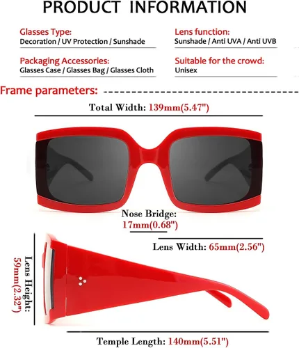 Vista 4 de FEISEDY Vintage Shades - Gafas de sol cuadradas de lujo de gran tamaño, montura gruesa para hombres y mujeres, B2672