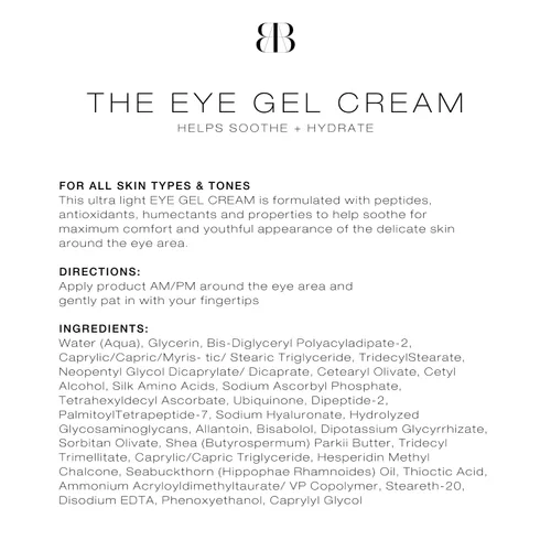 Vista 6 de Biba De Sousa, The Eye Gel Cream - Fórmula antienvejecimiento para arrugas e hinchazón - Tratamiento de ojos hidratante, reafirmante y rejuvenecedor