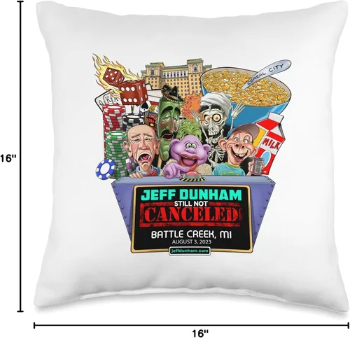 Vista 4 de JEFF DUNHAM Battle Creek, MI (2023) - Almohada de 16 x 16 pulgadas, multicolor