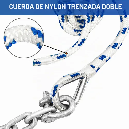 Vista 5 de Young Marine El kit de anclaje galvanizado estilo Fluke incluye anclaje galvanizado Fluke, cuerda, grilletes, cadena de 8 libras, 10 libras, 13