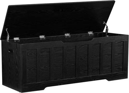 Vista 13 de VANKILEY 51.2" Storage Chest Extra Large,Wooden Storage Bench,Black+Brown