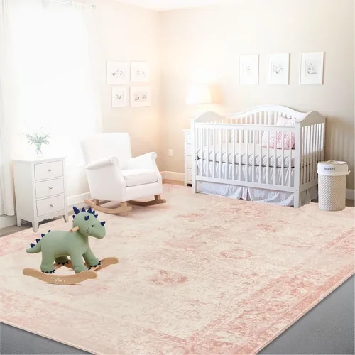 Vista 383 de Istana Alfombra larga antideslizante de 2.5 x 8 para el hogar, para pasillo y cocina, lavable, sedosa y suave al tacto, elegante, color azul y marfil