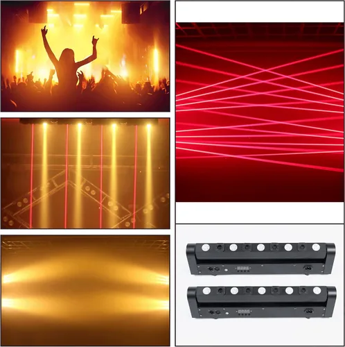 Vista 3 de Barra de luz de lavado de escenario de cabeza móvil para fiesta, RGBW, luces LED de haz DMX 512, luz estroboscópica, equipo de iluminación