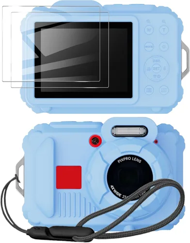 Vista 12 de Funda protectora de silicona para cámaras digitales Kodak Pixpro wpz2, con protector de pantalla y cordón, para accesorios Kodak Pixpro wpz2 - Negro