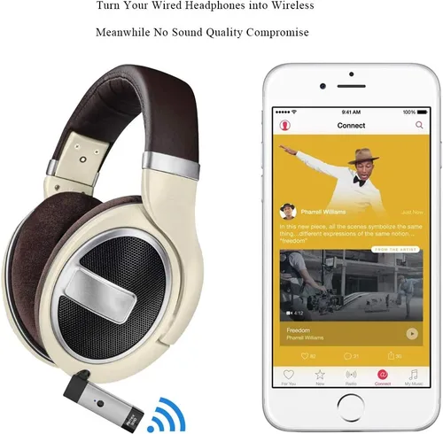 Vista 4 de Adaptador Bluetooth y receptor de audio inalámbrico con micrófono y conector de 0.098 in para auriculares Sennheiser HD598 / HD598Cs / HD598SE