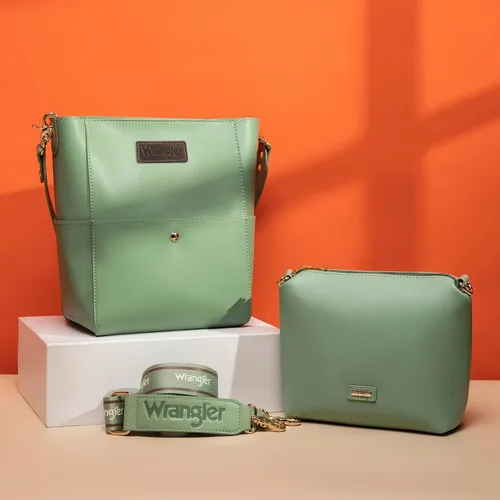 Vista 3 de Wrangler - Bolso bandolera para mujer con inserto organizador, Verde (Pixie green)