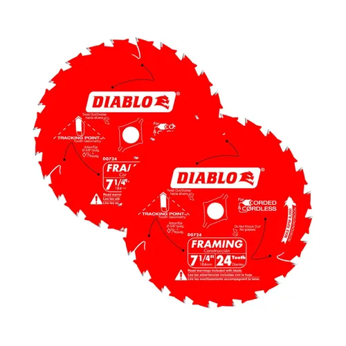 Vista 3 de Disco de sierra de enmarcado rápido Diablo para madera - Diámetro de 5-3/8", 16 dientes ATB, eje de 10 mm, corte de 0.049", ángulo de gancho de 18°
