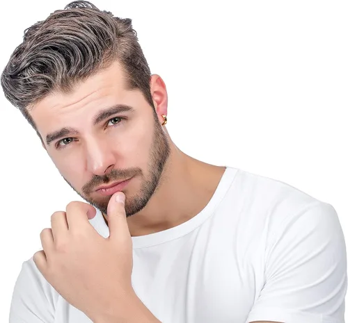 Vista 6 de Jstyle Aretes de acero inoxidable para hombre y mujer, hipoalergénicos