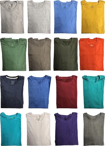 Vista 2 de SOCKS'NBULK Mens Cotton Crew Neck Short Sleeve T-Shirts Mix Colors Bulk