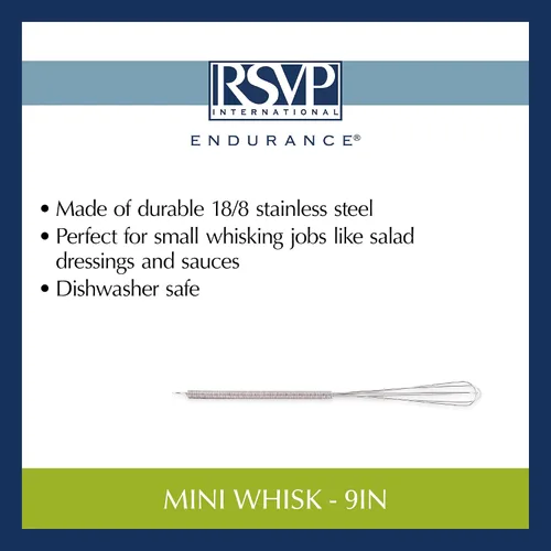 Vista 7 de RSVP International Kitchen Tool Collection, acero inoxidable, apto para lavavajillas, batidor, 9 pulgadas