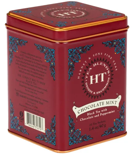 Vista 6 de Harney and Sons Chocolate Mint, Té Negro Saborizado - 20 Sobres por Lata