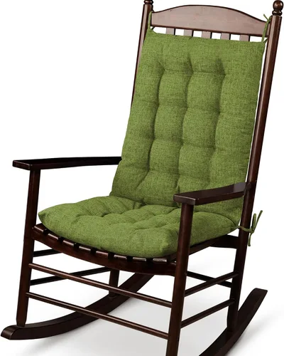 Vista 15 de ELFJOY Cojines para silla mecedora, respaldo alto y cojín de asiento, color Lino Azul