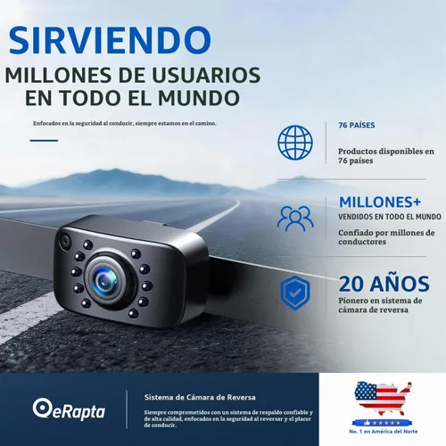 Vista 2 de ERT01 Cámara de respaldo HD para placa de matrícula de visión trasera cámara de reversa universal para camioneta, automóvil, SUV, ángulo perfecto