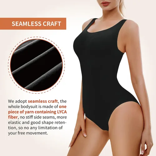 Vista 4 de AMRIY Body moldeador para mujer, con control de abdomen, moldeador de cintura, levantamiento de glúteos