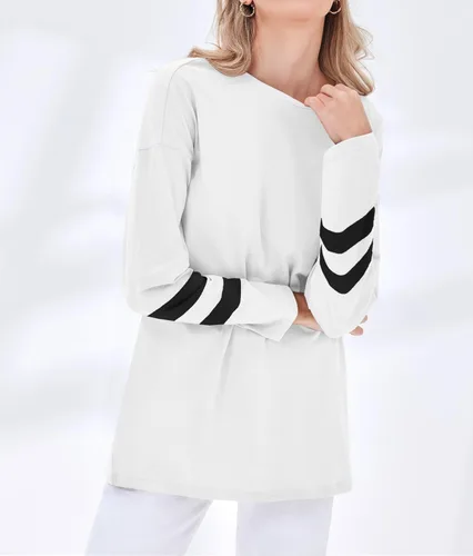 Vista 29 de Fisoew Camisetas de manga larga para mujer, holgadas, casuales, con cuello redondo, blusa suave