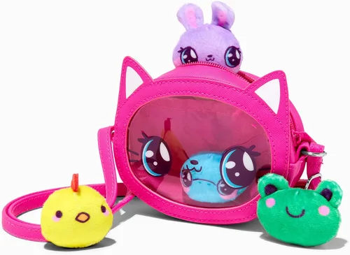 Vista 2 de Claire's Club Cat - Bolso cruzado - Rosa intenso - Diseñado para niñas de 3 a 6 años - Exclusivo de Tienda, Rosa encendido