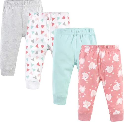 Vista 11 de Luvable Friends Pantalones de algodón para bebé niño Rayas negras paquete de 4