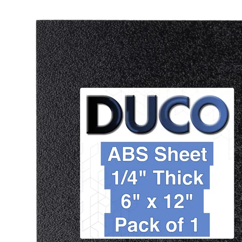 Vista 15 de Duco - Lámina de plástico ABS fabricada en Estados Unidos de 1/4 de pulgada de grosor, 4 x 6 pulgadas, paquete de 2 paneles termoplásticos negros