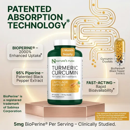 Vista 8 de Nature's Push Curcumina de cúrcuma súper potente 30:1 Extracto 30:1 375 mg 90% curcuminoides, 1,350 mg de raíz de cúrcuma 10:1 más pimienta negra