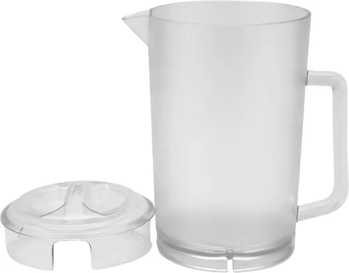 Vista 5 de GET P-3064-1-CL-EC Jarra de plástico resistente y sin BPA de 2 cuartos de galón con tapa, inastillable (64 onzas), transparente