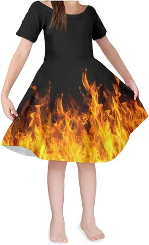 Vista 21 de SEANATIVE Vestido de manga corta para niñas de 3 a 14 años Black Bow Ghost