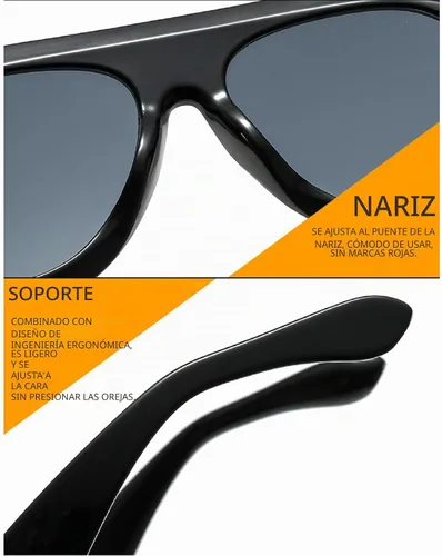 Vista 7 de Gafas de sol de piloto de moda populares para mujer, sombras UV400 Remaches retro decoración gradiente tendencia hombres gafas de sol redondas Rojo