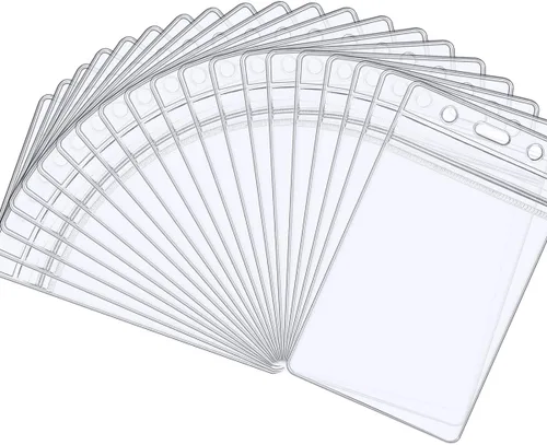 Vista 7 de Portatarjetas para llaves, paquete de 20 fundas verticales de plástico