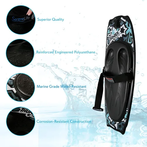 Vista 4 de SereneLife Rodillera para deportes acuáticos con gancho para niños y adultos, rodillera con correa para navegación, waterboarding, surf de rodillas