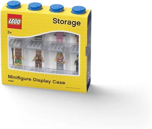 Vista 3 de Room Copenhagen LEGO - Estuche de exhibición de minifiguras apilable, contenedor de almacenamiento para figuras coleccionables, 4 tachuelas, azul