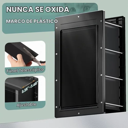 Vista 3 de Puerta grande para perros con 3 solapas para pared, mascotas de hasta 100 libras