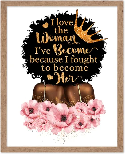 Vista 43 de Poster Master Póster motivacional vintage, impresión inspiradora retro, regalo para chica afro, amiga, reina negra, mujer afroamericana