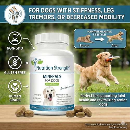 Vista 7 de Minerales para perros, células de apoyo y nervios, fortalecen huesos y músculos, promueven la salud general con calcio, fósforo, magnesio, potasio
