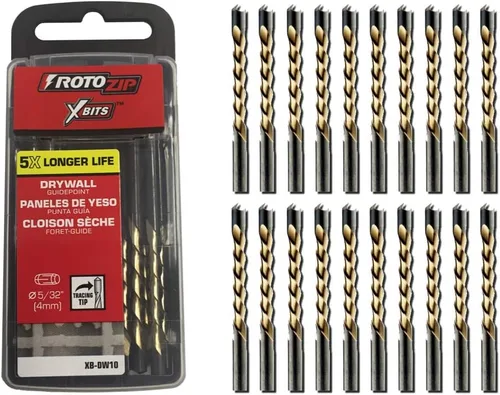 Vista 2 de Roto-Zip X-Bits para enrutadores de paneles de yeso y herramientas Roto - Brocas de corte de punto guía de 5/32" (paquete de 10)