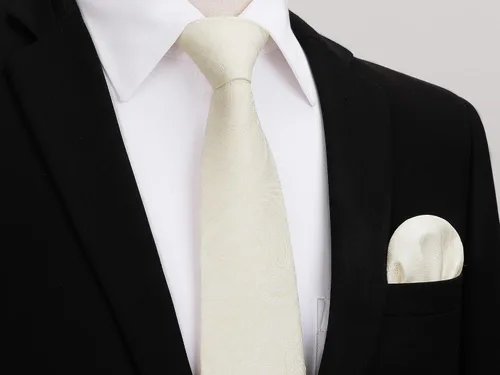 Vista 145 de HISDERN Corbatas para hombre, corbata de cachemira y bolsillo cuadrado tejido clásico floral para hombre, corbata de fiesta de boda