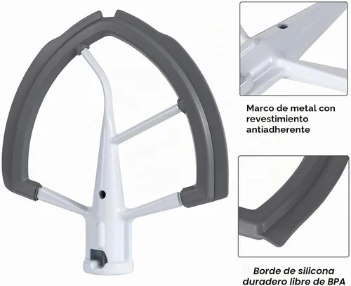 Vista 3 de Batidor de borde flexible para KitchenAid 5.5 cuartos de galón/5 más