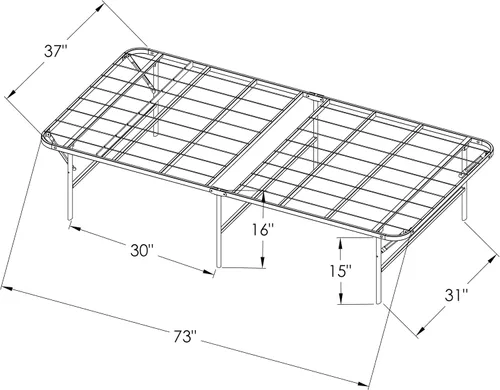 Vista 3 de Coaster Home Furnishings Mabel 305957T - Marco de cama de metal plegable de acero resistente de 14 pulgadas de alto, tamaño individual, color negro