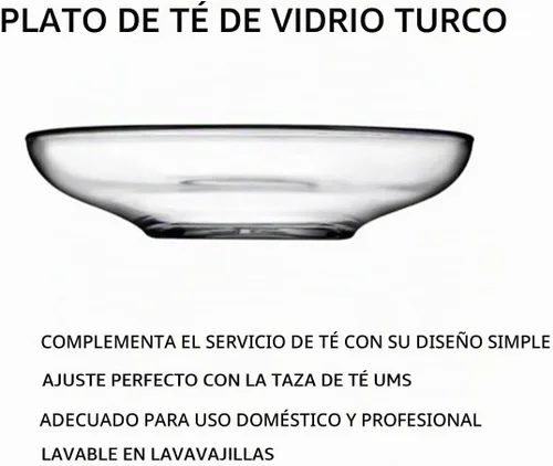 Vista 6 de ums - Juego de platos redondos turcos de vidrio pequeños, 4 pulgadas, 6