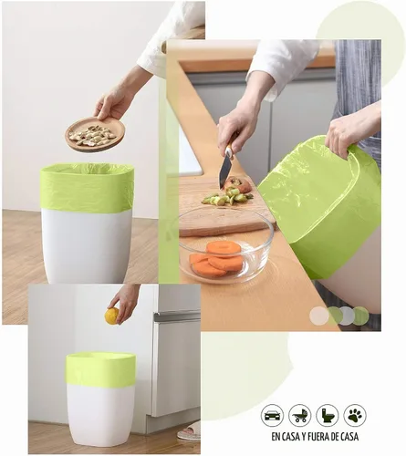 Vista 5 de FORID - Bolsas de basura compostables pequeñas de 1.2 galones, 150 unidades, mini forros fuertes para botes de basura de 5 litros, sin perfume