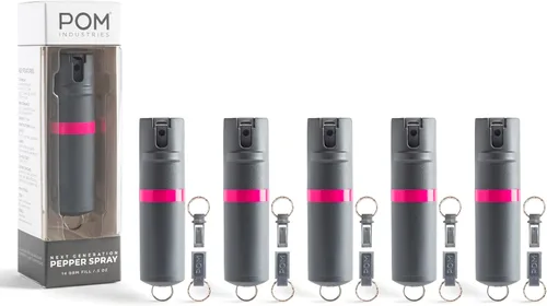 Vista 16 de POM Pepper Spray Keychain, Quick Key Release for Instant Access, Flip Top Safety, Maximum Strength OC Formula with UV Marking Dye, 25 Bursts, 10 ft